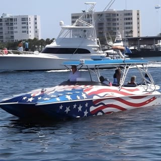 Destin Harbor Firework Show by Boat 3