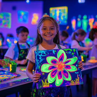 Neon Brush Kids na Base LABo: Uma aula de pintura em neon para toda a família 5