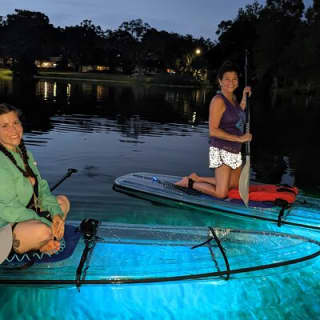 Glow in the Dark Clear Kayak or Clear Paddleboard in Paradise