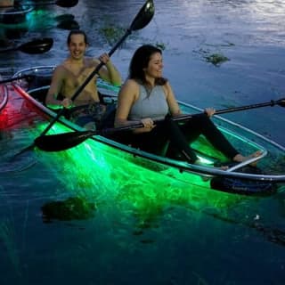 Glow in the Dark Clear Kayak or Clear Paddleboard in Paradise