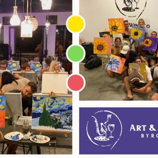 Adults Art and Wine Class in Byron Bay