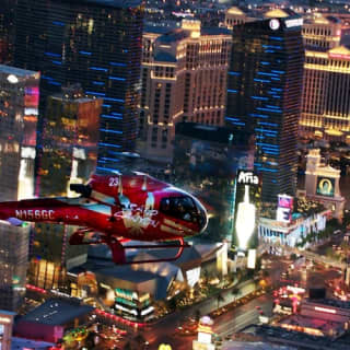 Helicopter Night Flight Over the Las Vegas Strip