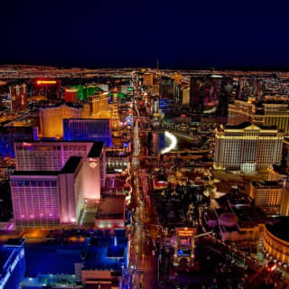 Helicopter Night Flight Over the Las Vegas Strip