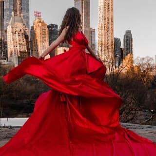 Memorable Photoshoot in a Handmade Flying Dress Around NYC