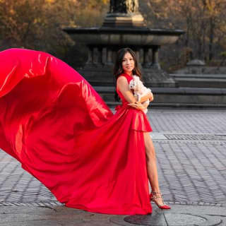 Memorable Photoshoot in a Handmade Flying Dress Around NYC
