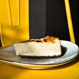 Tarta de queso del Tío Luigi y café de especialidad