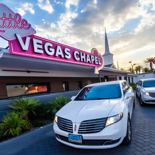 Las Vegas Wedding at The Little Vegas Chapel including Limousine Transportation