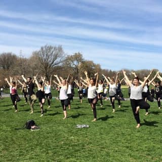 Central Park Yoga Class with a View in the Heart of New York City