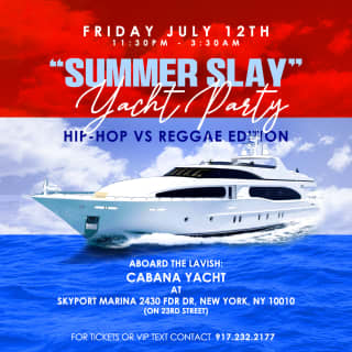 Summer Slay Yacht Party: Hip-Hop Vs Reggae