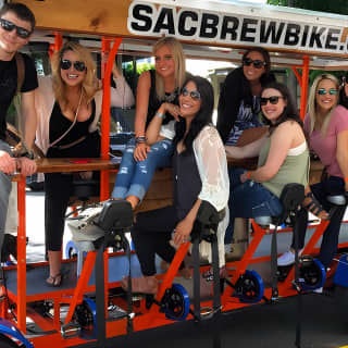 Pedal, Drink, and Bar hop through Sacramento on a 15 seat Beer Bike