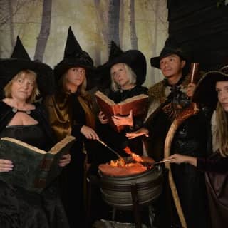 Witch Costume Photo Shoot - Olde Salem Village theatrical set