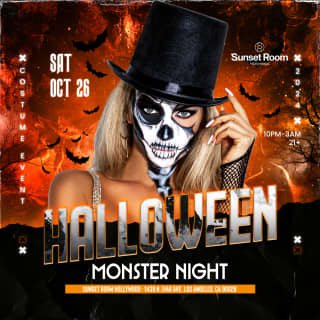 Halloween Monster Night 2024 .. Sunset Room Hollywood