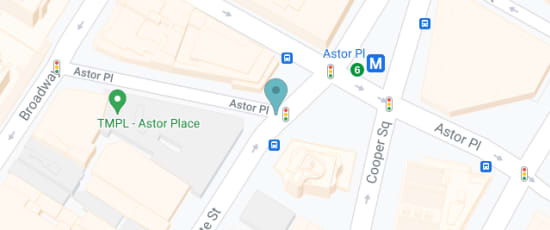Astor Place in front of Cooper Union, 10003