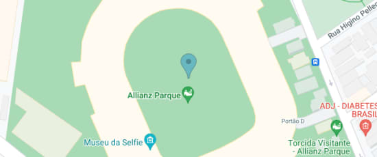 Av. Francisco Matarazzo, 1705 - Água Branca (Allianz Parque), SP, Brasil, 05001-200