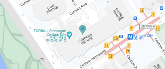 1F, Shinsegae Centum City Department Store, 35, Centum nam-daero, Haeundae-gu, 48058