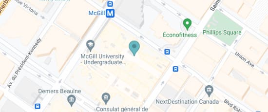 (au 9e étage du centre Eaton) 1500 Boulevard Robert-Bourassa, Montréal, H3A 3S8