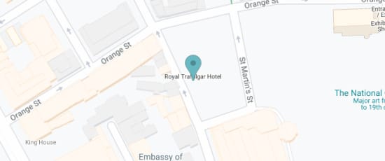 Royal Trafalgar Hotel,  30 Orange St, WC2H 7HH
