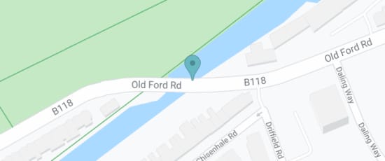 Regent's Canal crosses Old Ford Road, Hackney, E2 9PR