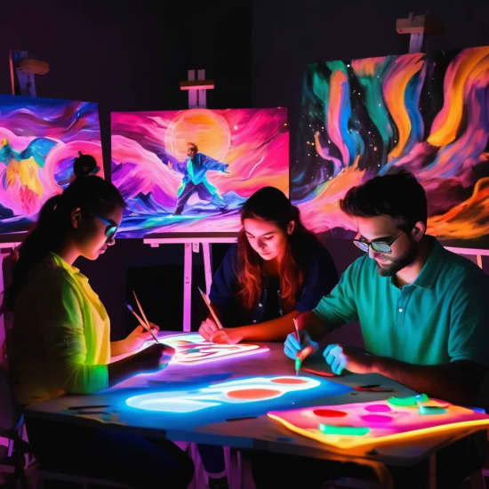 taller de pintura Glow Art para adultos