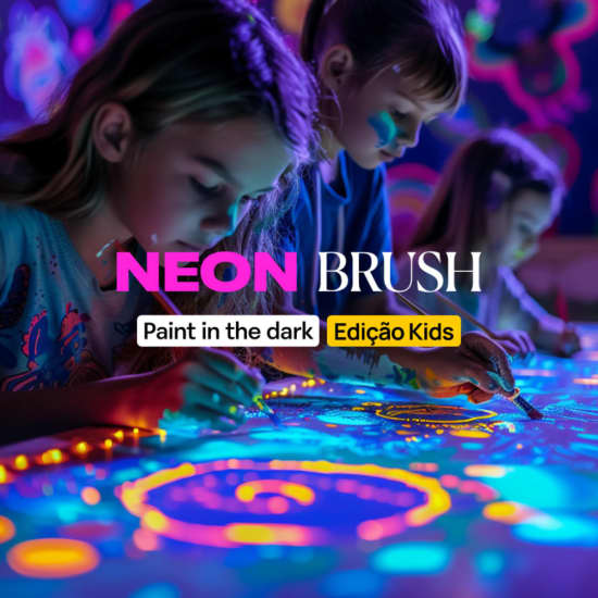 Neon Brush Kids na Base LABo: Uma aula de pintura em neon para toda a família