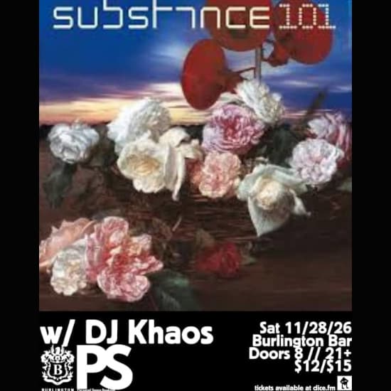 Imagem do evento Substance 101 playing New Order and Depeche Mode w/ DJ Khaos