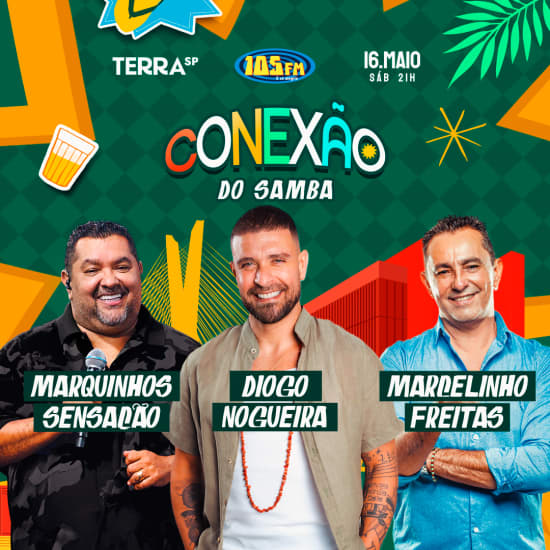 Show Conexão do Samba com Diogo Nogueira, Marquinhos Sensação e Marcelinho Freitas no Terra SP