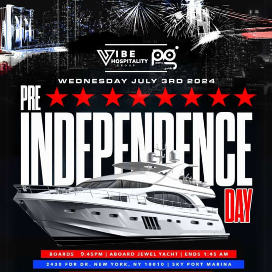 ﻿Fiesta Previa al Día de la Independencia Yate Joya: El barco de fiesta nº 1 de Manhattan