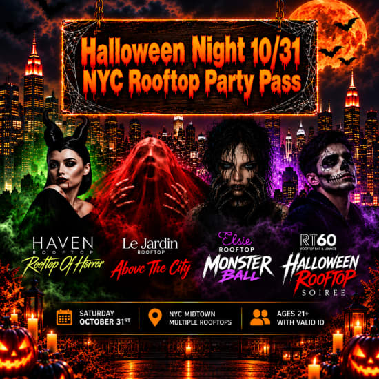 Halloween Night Rooftop Party Pass Package! One Ticket with FOUR — event image