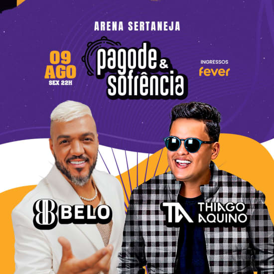 Show de Pagode y Sofrencia con Belo y Thiago Aquino en Arena Sertaneja