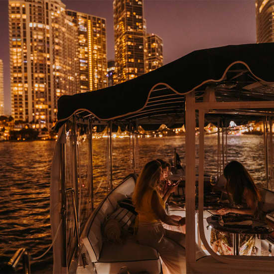 Shared Luxury E-Boat Cruise with Wine and Charcuterie Board in Miami