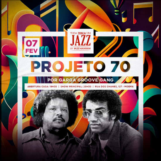 ‘Projeto 70 por Garga Groove Gang’ no Toda Terça Um Jazz