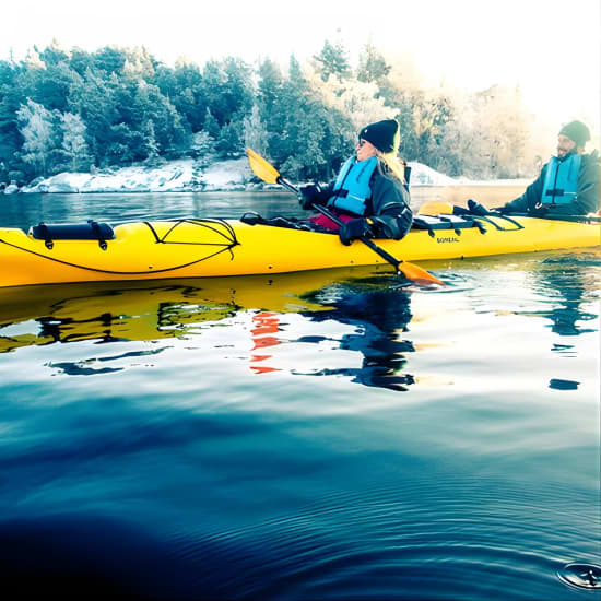 Winter kayaking and fika tour - islands of Stockholm Archipelago