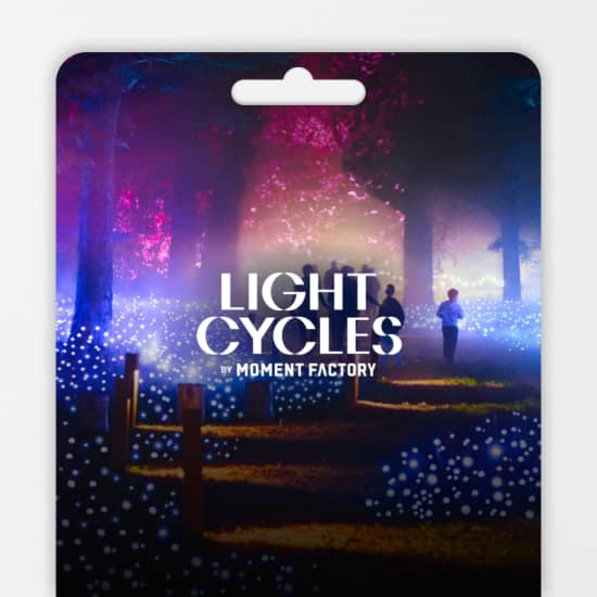 Light Cycles: ¡Una experiencia inmersiva nocturna entre luces y sonidos de la naturaleza! - Tarjeta Regalo