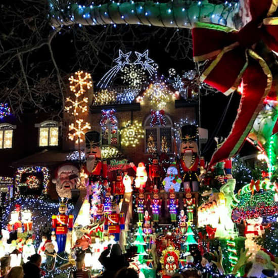 Dyker Heights Christmas Lights, Bryant Park Winter Village & NYC Subway Tour