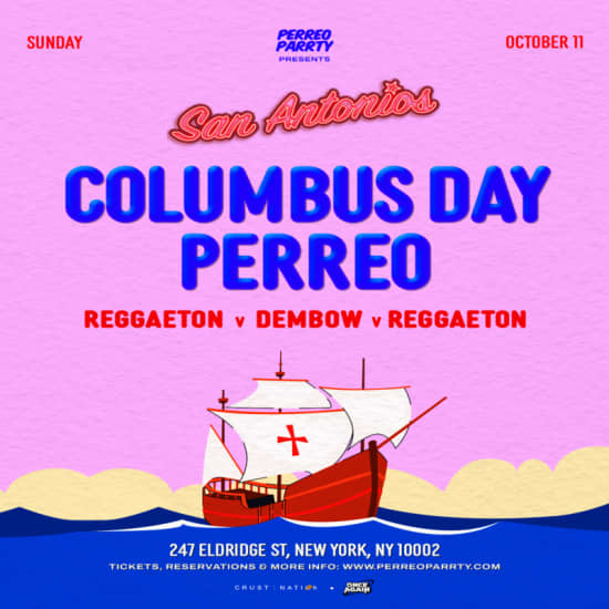 Colombus Day Perreo at San Antonios #1 Reggaeton Cocktail Bar — event image