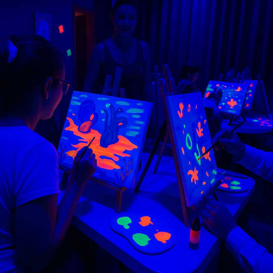 PINTA LUZ – Taller de pintura neón para niños y familias