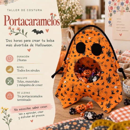 Taller de costura: bolsa para caramelos Halloween