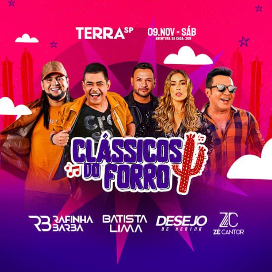 ﻿Espectáculo Forró Classics con Batista Lima, Desejo de Menina, Rafinha Barba y Zé Cantor en Terra SP