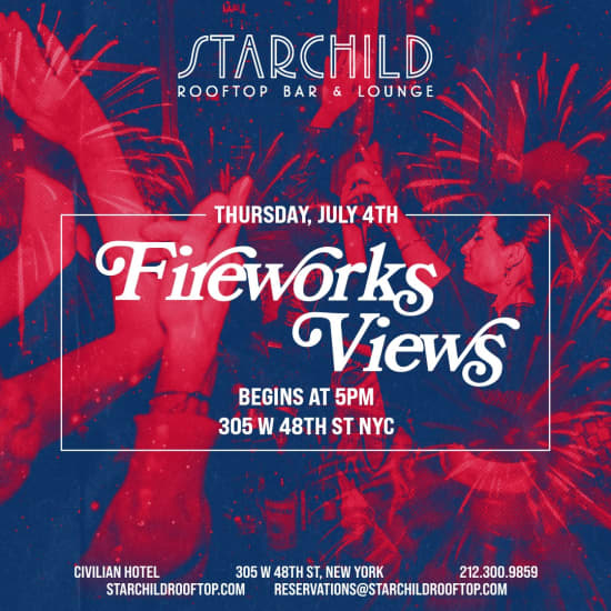 ﻿4 de Julio en la Azotea de Starchild- Fiesta del Día de la Independencia con vistas a los fuegos artificiales