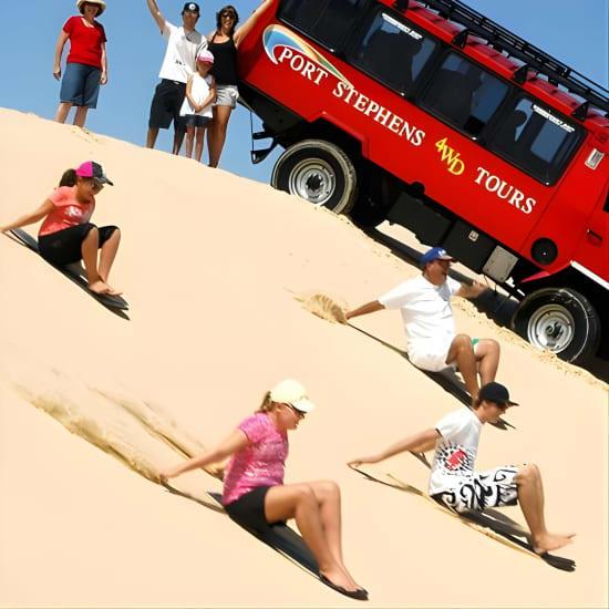 Port Stephens Day Tour with Dolphin Cruise, 4WDtour, Sandboarding