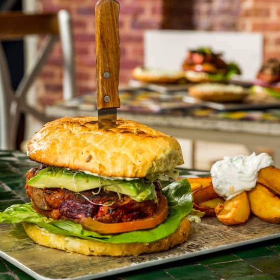 Menú del día vegano en Viva Burger