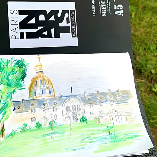 Drawing workshop/creative notebook during a walk from the Invalides to the Petit Palais