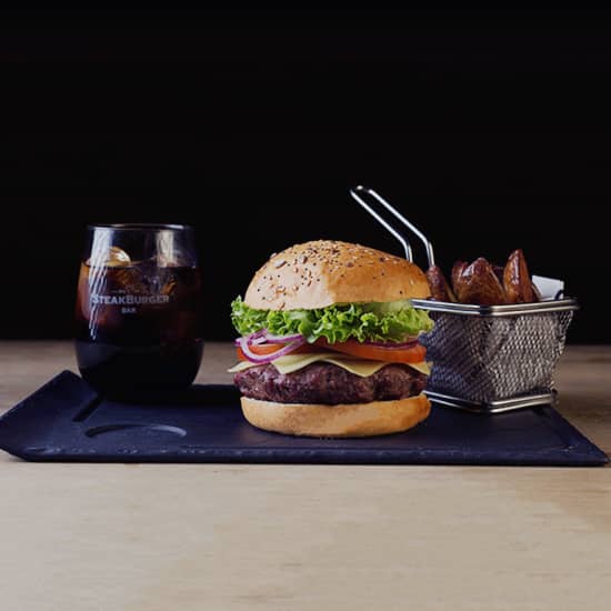 SteakBurger Gran Vía: menú con hamburguesa de 160 g