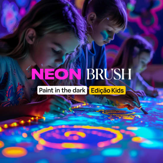 Neon Brush Kids na Colecta: Uma aula de pintura em neon para toda a família