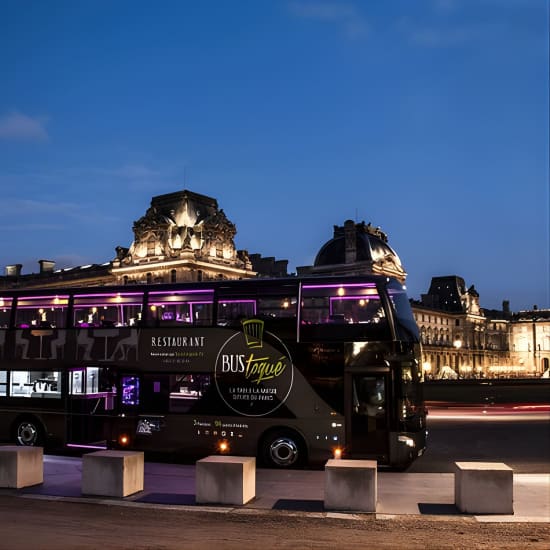 Dîner en bus à Paris avec champagne depuis les Champs-Élysées