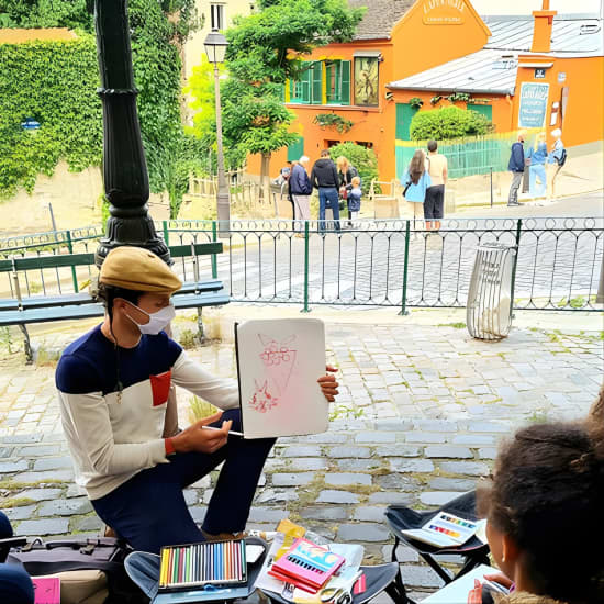 Atelier de dessin / carnet créatif lors d'une balade insolite à Montmartre