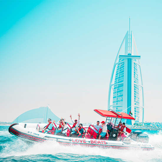 90 minutes sightseeing Speed Boat Tour by Love Boats UAE