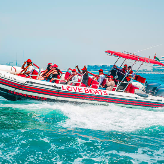 90 minutes sightseeing Speed Boat Tour by Love Boats UAE