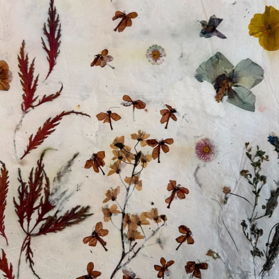 Papermaking-Workshop Berlin: Papierschöpfen mit Blumen