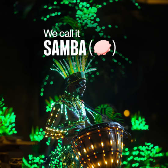 We call it Samba: A Dazzling Dance & Light Show